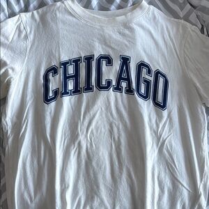 White T-Shirt with Chicago Print